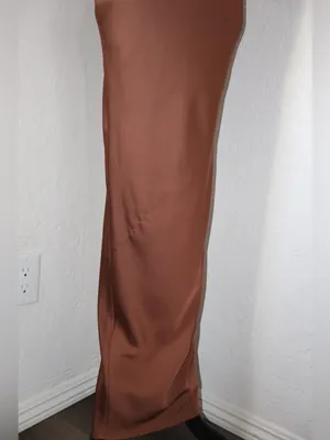 House of CB Brown Satin Corset Maxi Dress XS thumbnail 9