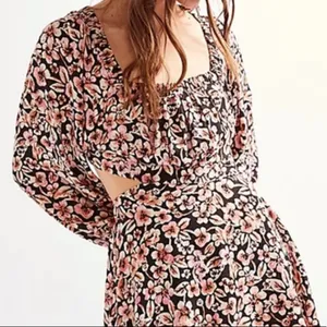 Free People Jael Printed Floral Mini Dress with Cutouts Size X-Small Small thumbnail 5