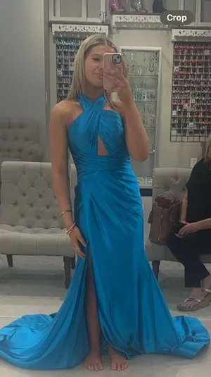 Sherri Hill Blue Prom Dress thumbnail 1