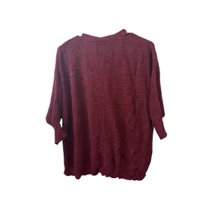 American Eagle Outfitters Burgundy Waffle Knit Button Front Cardigan Sweater M thumbnail 2