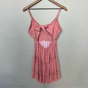 ECOWISH‎ Womens V-Neck Spaghetti Strap Bowknot Backless Sleeveless Lace Mini thumbnail 15