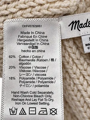 Madewell Eastbrook Turtleneck Cross-Back Sweater in Cotton-Merino Yarn Cream Siz thumbnail 4
