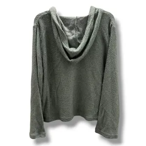 ONeill Tanya Hoodie Sage Green Lace Up Bell Sleeve Hooded Sweater Knit Top M‎ thumbnail 5