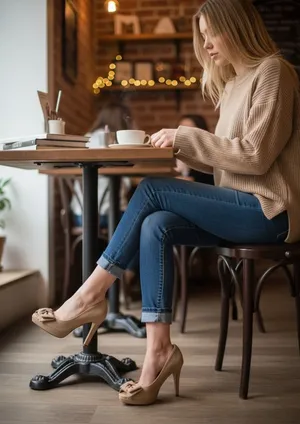 FIONI Clothing Tan Heels thumbnail 1