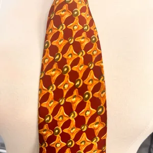 Ralph Lauren Chaps Silk Tie Vintage Geometrics Burgundy Multicolor Necktie thumbnail 8