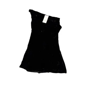 NWT Zara Black Velvet‎ One Shoulder Mini Dress Asymmetrical SZ Small Formal Chic thumbnail 2