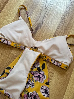 No Boundaries Yellow Floral Bikini thumbnail 6