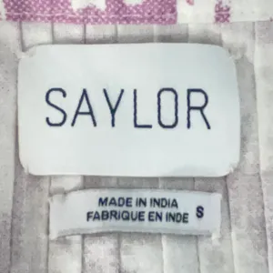 Saylor Lavender White Ikat Pintucked Tie Front Top Size Small thumbnail 9