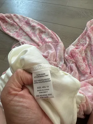 Arula Denali Floral printed Dress pink white and gold long sheer sleeves size 1X thumbnail 6