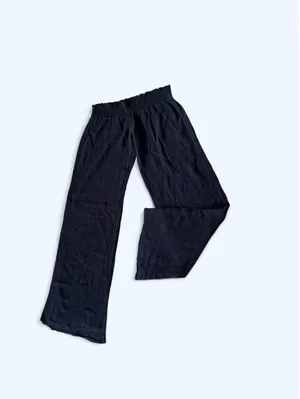Vintage Y2K Grassroots Black Gauze Cotton Low Rise Wide Leg Pants Size 4 🖤 thumbnail 4