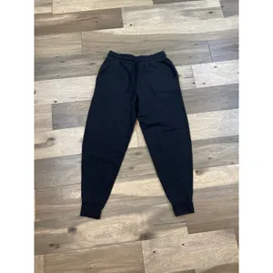 Zenana Black Fleece‑Lined Sweatpants Cotton Blend Size L Athleisure High Rise thumbnail 2