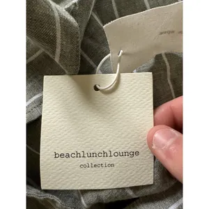Beach‎ Lunch Lounge Jumper Size Medium Gray & White Striped Linen Blend NWT thumbnail 7