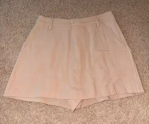 High Rise Tan Skort thumbnail 1