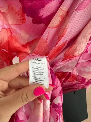 Lulus Divinely Blooming Pink Multi Floral One-Shoulder Midi Dress Size Small NWT thumbnail 10
