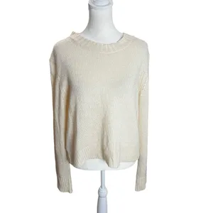 Derek Lam 10 Crosby Cashmere Linen Open Back Bow Sweater Cream M thumbnail 4