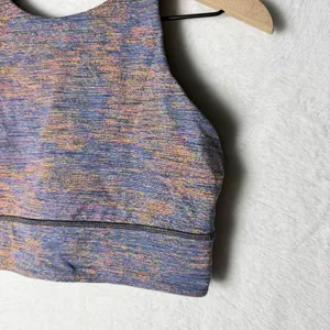 Lululemon Energy Bra High Neck LL Spectral Fusion Jacquard Red Teal Size 10 thumbnail 3