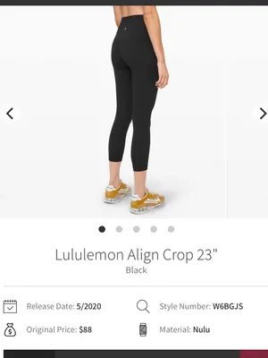 Lululemon Align Crop 23" Black Athletic Leggings thumbnail 2
