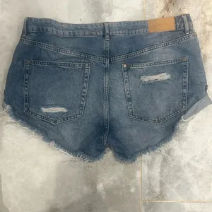 Denim Casual Blue Distressed Jean Shorts thumbnail 5