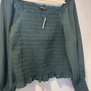 MADEWELL Womens Size-XL Lucie Bubble‎ Sleeve Smocked Top Dark Green $88 thumbnail 11