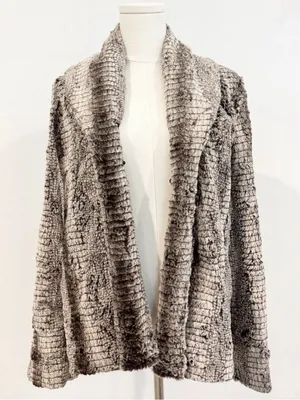 Alice and Olivia Leana Jacket Size XS Faux Fur Shawl Collar Mob‎ Wife Cozy Glam thumbnail 1