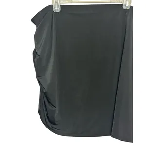 Open Edit Black Ruched Asymmetrical Mini Skirt 2X Plus Bodycon NWOT Edgy Sexy thumbnail 6