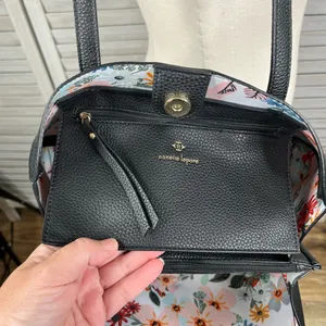 NANETTE LEPORE Arabelle Black Satchel Shoulder Bag thumbnail 6