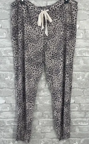 Soma Wknd Leopard Print Joggers with Cream Tie thumbnail 1