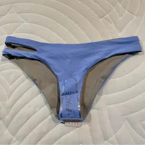 Breakers Reversible Cutout Bikini Bottom Grey Periwinkle Blue Small NWT thumbnail 4