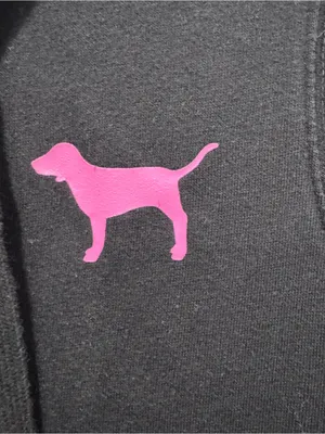PINK Victoria’s Secret Black Zip Hoodie XS Love Pink 86 Graphic Sweatshirt thumbnail 3