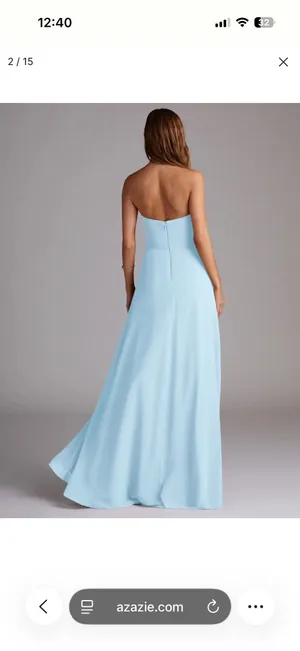 Azazie Wren Chiffon Dress, Sky Blue, NWT thumbnail 4