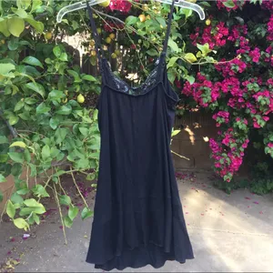 💜CLEARANCE💜 Long black tank with silver sequins Size XS thumbnail 5