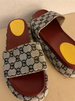 Fashion women canvas platform monogram slide sandals US 10 thumbnail 12