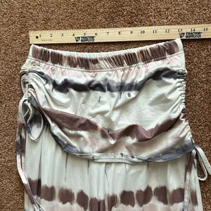 Wide Leg Pants W/Skirt Women’s XL Tie Dye Side Cinch Resort Vaca Ready Boho thumbnail 5