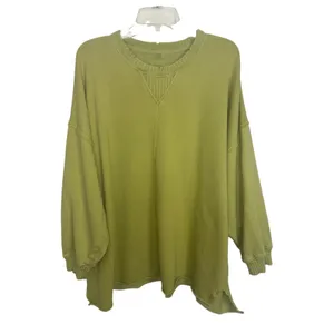 Aerie Chartreuse Staying Kind Feeling Cool Oversized Crewneck Sweatshirt Large thumbnail 2