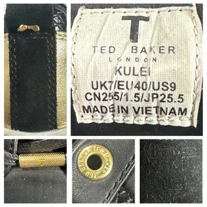 Ted Baker Kulei Black Leather Gold Heel Accent Women’s Sneakers Size 9 thumbnail 8
