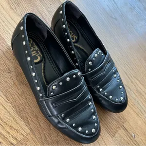 Sam Edelman‎ Black Leather Studded Mules size 6 casual comfort thumbnail 2