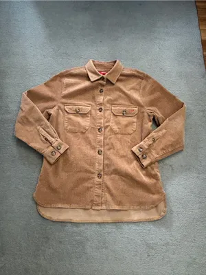 Woolly Dry Goods Women's Corduroy Shacket Tan thumbnail 2