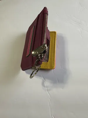 Adrienne Vittadini burgundy & pink keychain wallet thumbnail 4