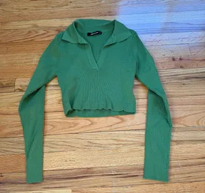 Green Ribbed Long Sleeve thumbnail 1