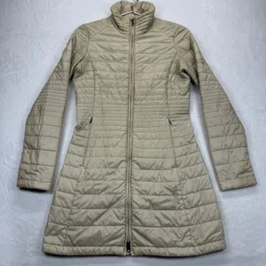 Patagonia Kai Lee Quilted Puffer Coat Lightweight Full Zip Jacket‎ Beige XS READ thumbnail 1