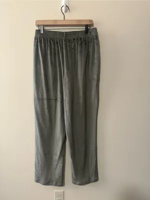 NWT SKIMS velour track pants gunmetal smoke grey size medium wide leg thumbnail 3