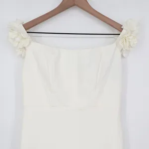 Lulus Pretty Presence Mini Dress Womens M White Off-the-Shoulder Floral Strap thumbnail 3