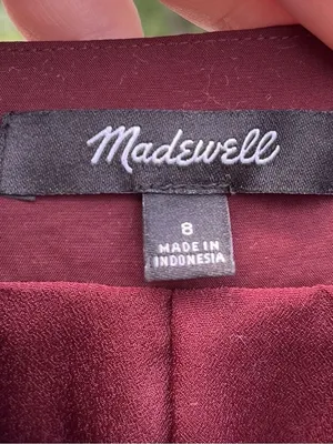 Madewell Women’s Maroon Cropped Vest Waistcoat Size 8 Preppy Classic Office Chic thumbnail 2