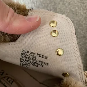 Ana Nelson Fur Lace Up Boots Hiking Sherpa Cream Beige Memory Foam Size 7.5 8 thumbnail 10