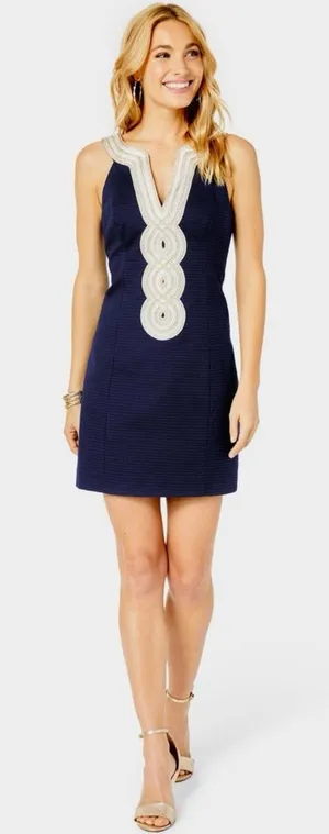 Lilly Pulitzer Valli Notch Neckline Sleeveless Shift Dress in True Navy‎ Size 00 thumbnail 1