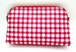 Nanette Lepore Purse Pink Plaid Baguette Bright Small No Shoulder Strap Preppy thumbnail 1