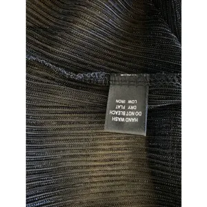 Blashe Pleated Metallic Mesh Top Womens Size S Black Sheer Shimmer Y2K‎ Edgy thumbnail 6