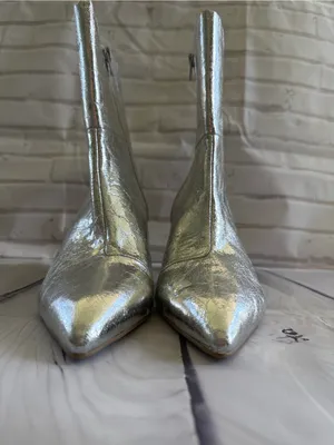 DV by Dolce Vita Gracie Metallic Silver Pointed-Toe Ankle Boots thumbnail 2