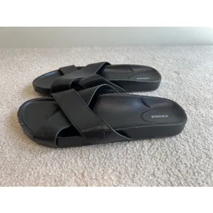 Birdies The Robin Slide Sandals Shoes Black Leather Festival Boho Beach thumbnail 5