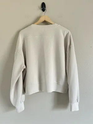 Lululemon 10 Perfectly Oversized Cropped Crew Softstreme White Opal Sweatshirt thumbnail 3